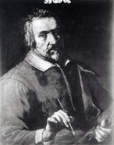Self-portrait with a paintbrush by Michelangelo Merisi Caravaggio